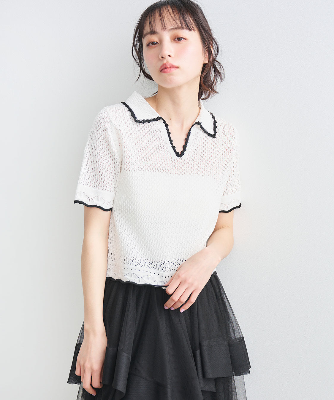 COCO DEAL「レース編みスキッパーニット」|ニット・セーター|