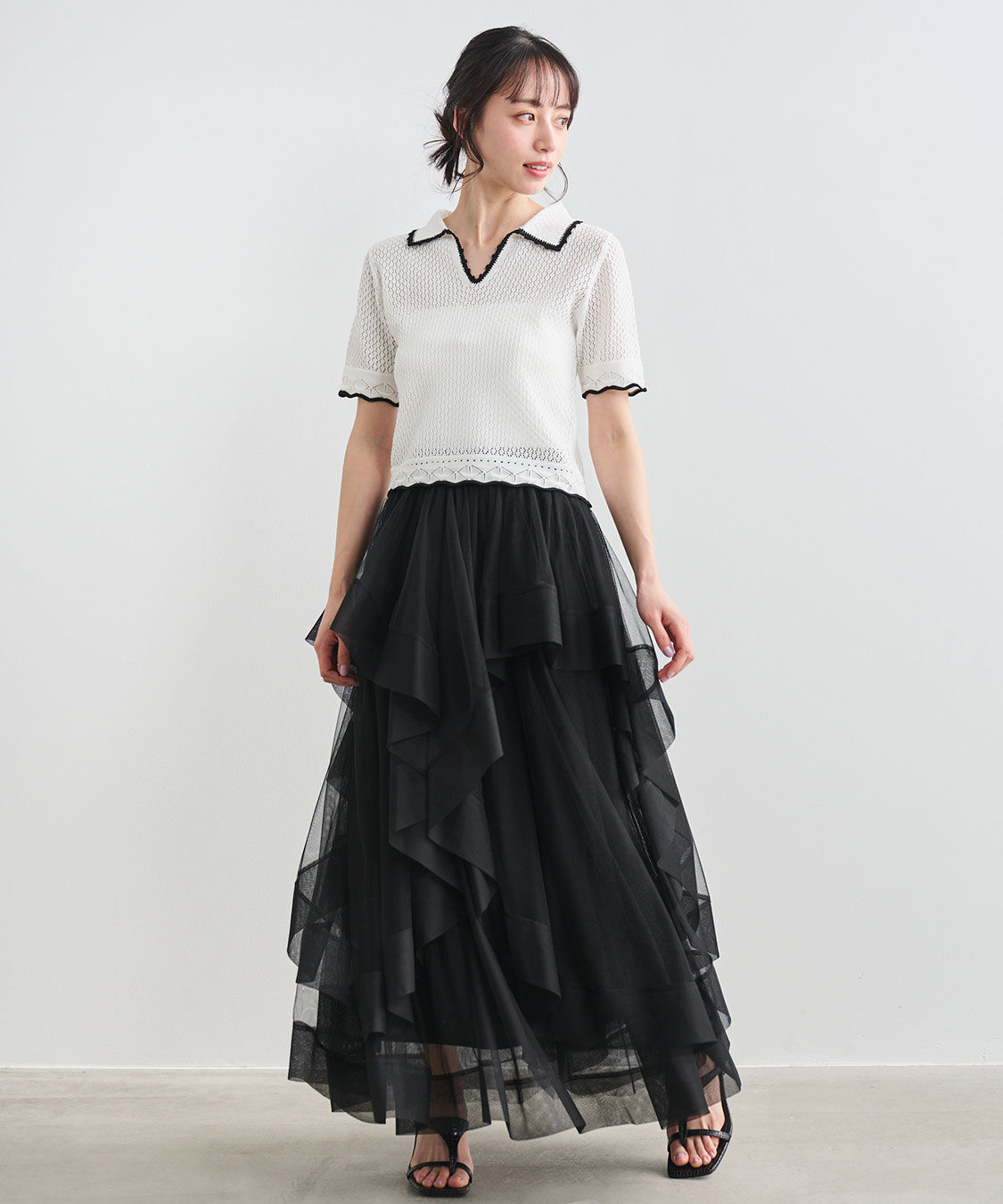 COCO DEAL「レース編みスキッパーニット」|ニット・セーター|