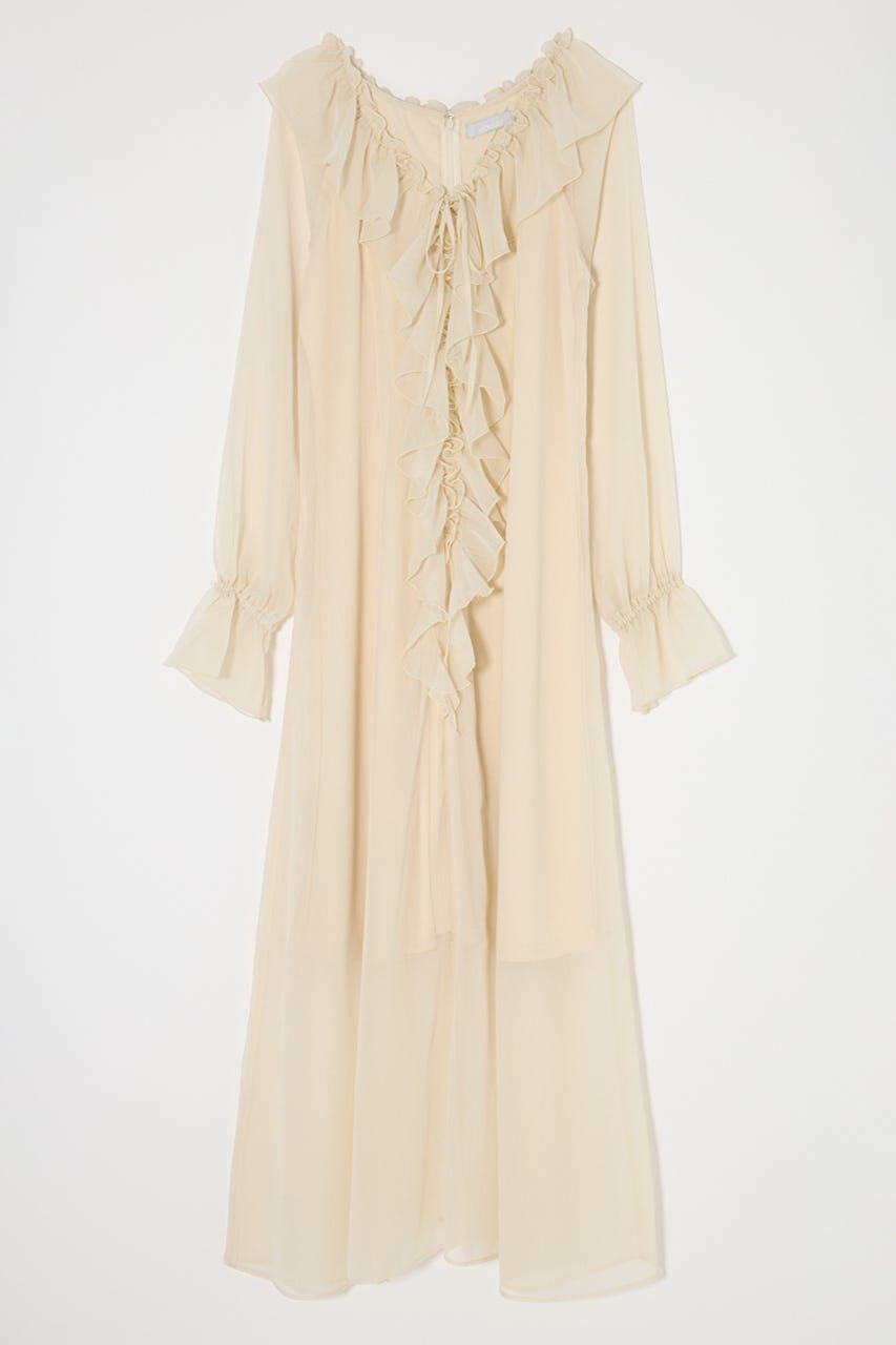 MOUSSY「RUFFLE CHIFFON MAXI ドレス」|ワンピース|