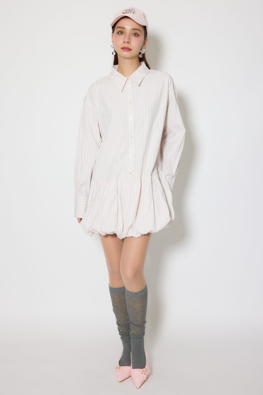 rienda「バルーンシャツセットスウェットワンピース」|ワンピース|