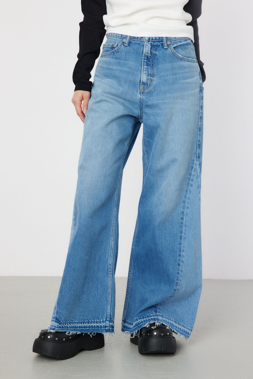 RODEO CROWNS「フレア バギーパンツ」|デニム|BLU