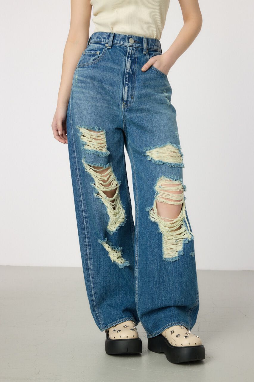 RODEO CROWNS「Hard Crash looseワイドデニム」|デニム|