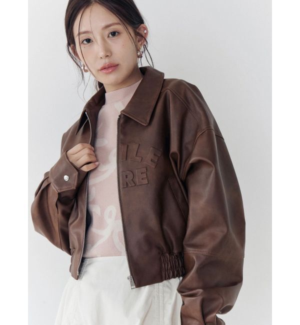 CALNAMUR「ヴィンテージフェイクレザーブルゾン」|ブルゾン・スタジャン|