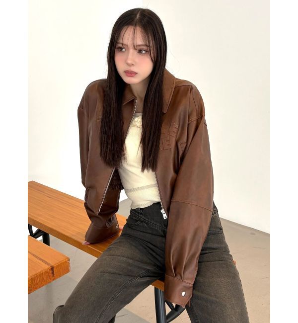 CALNAMUR「ヴィンテージフェイクレザーブルゾン」|ブルゾン・スタジャン|