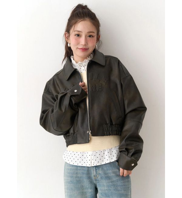 CALNAMUR「ヴィンテージフェイクレザーブルゾン」|ブルゾン・スタジャン|