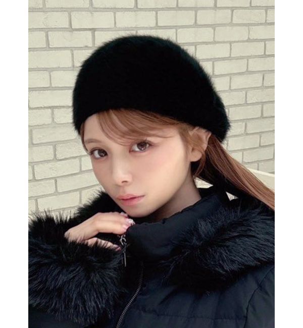 RESEXXY「ファーベレー帽」|ハンチング・ベレー帽|ブラック