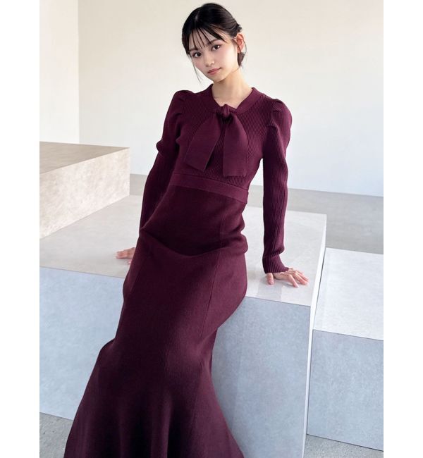 RESEXXY「ボウタイマーメイドニットワンピース」|ワンピース|