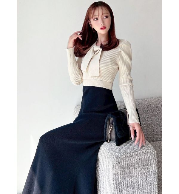 RESEXXY「ボウタイマーメイドニットワンピース」|ワンピース|