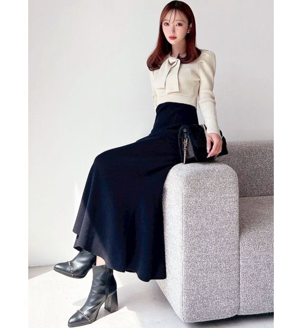 RESEXXY「ボウタイマーメイドニットワンピース」|ワンピース|