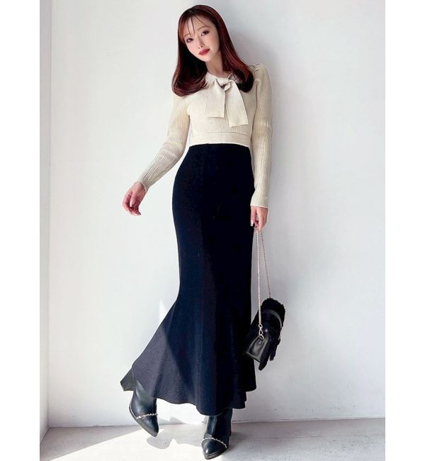 RESEXXY「ボウタイマーメイドニットワンピース」|ワンピース|