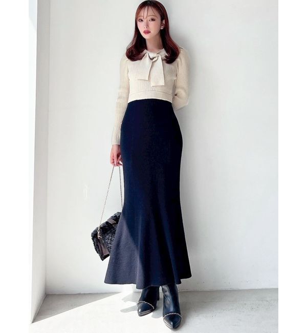 RESEXXY「ボウタイマーメイドニットワンピース」|ワンピース|