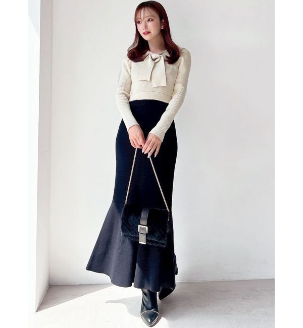 RESEXXY「ボウタイマーメイドニットワンピース」|ワンピース|