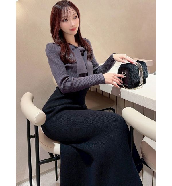 RESEXXY「ボウタイマーメイドニットワンピース」|ワンピース|