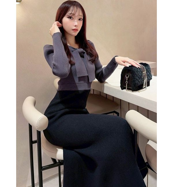 RESEXXY「ボウタイマーメイドニットワンピース」|ワンピース|