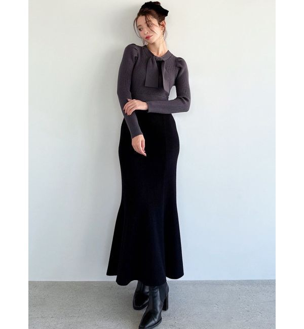 RESEXXY「ボウタイマーメイドニットワンピース」|ワンピース|