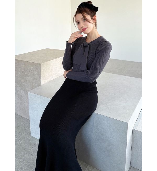 RESEXXY「ボウタイマーメイドニットワンピース」|ワンピース|