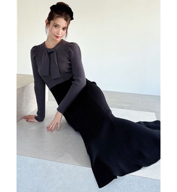 RESEXXY「ボウタイマーメイドニットワンピース」|ワンピース|