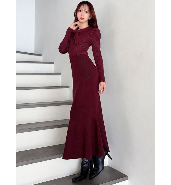 RESEXXY「ボウタイマーメイドニットワンピース」|ワンピース|