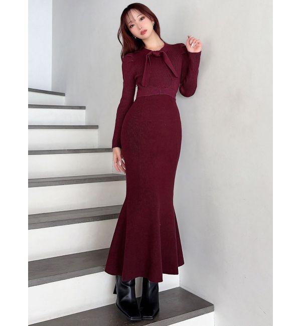 RESEXXY「ボウタイマーメイドニットワンピース」|ワンピース|