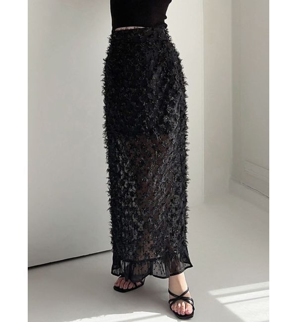 RESEXXY「シャイニーデコラティブスカート」|スカート|ブラック