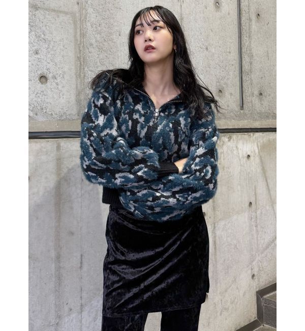 MURUA「マルチヤーンハーフジップニット」|ニット・セーター|