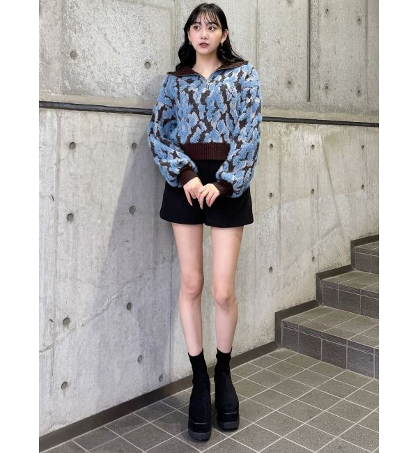 MURUA「マルチヤーンハーフジップニット」|ニット・セーター|