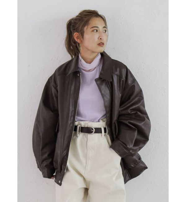 Ungrid「ポケットデザインフェイクレザーブルゾン」|ブルゾン・スタジャン|