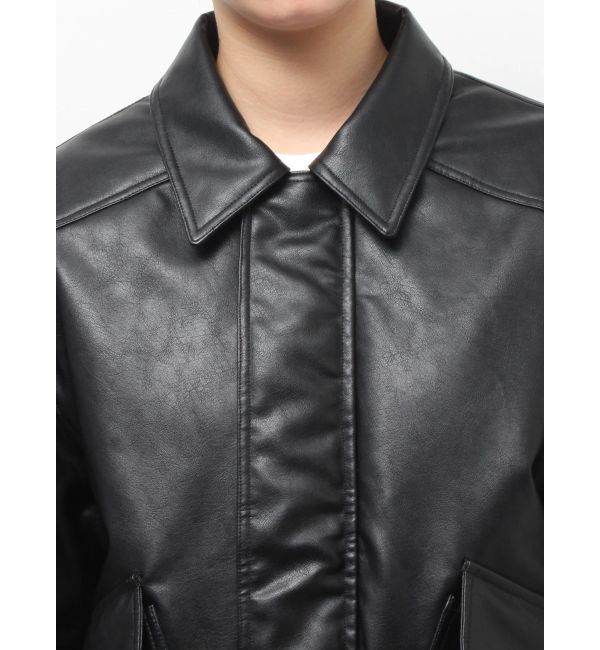 Ungrid「ポケットデザインフェイクレザーブルゾン」|ブルゾン・スタジャン|