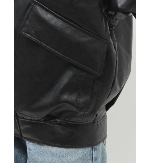 Ungrid「ポケットデザインフェイクレザーブルゾン」|ブルゾン・スタジャン|