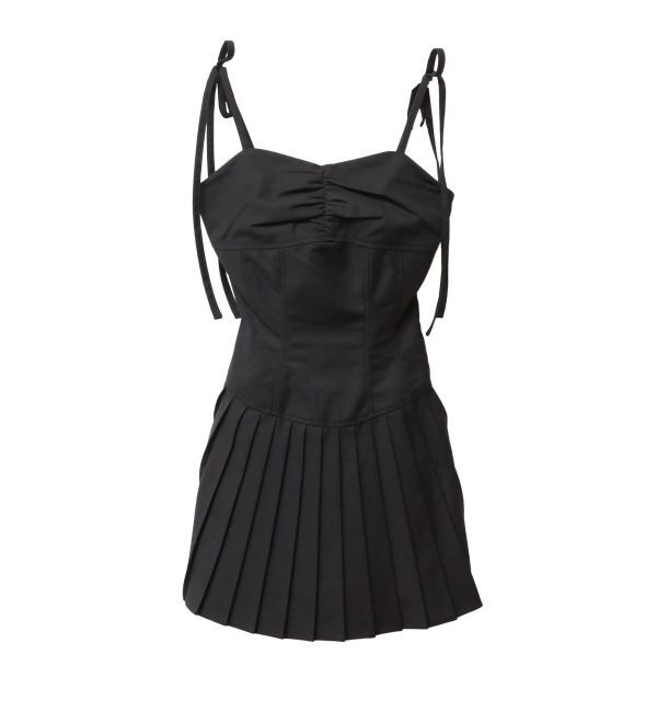 EVRIS「ショルダーリボンプリーツミニワンピース」|ワンピース|