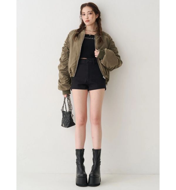 EVRIS「ボリュームギャザーショートMA-1」|ブルゾン・スタジャン|