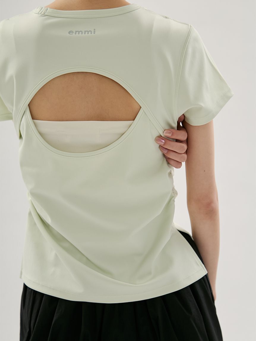 emmi atelier「バックデザインTシャツ/UVカット」|Tシャツ・カットソー|