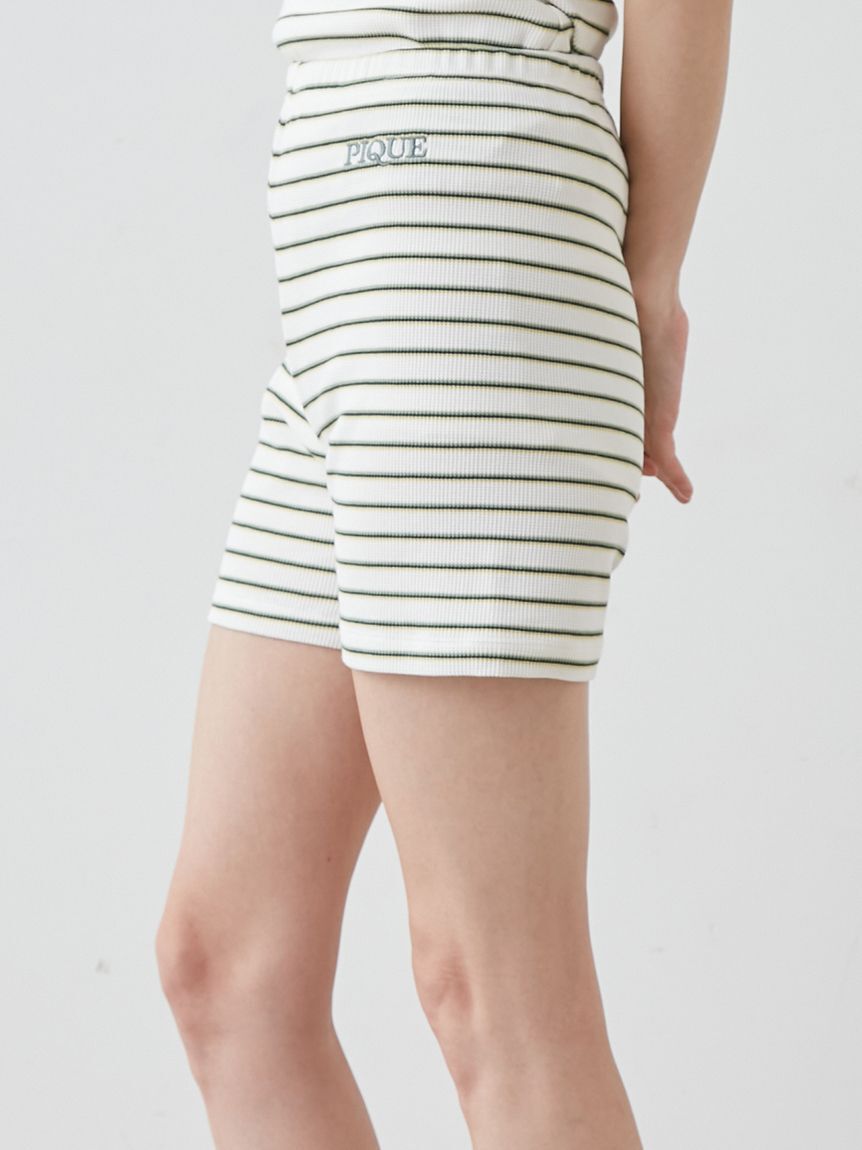 gelato pique「【接触冷感】ワッフルボーダーショートパンツ」|ルームウェア|