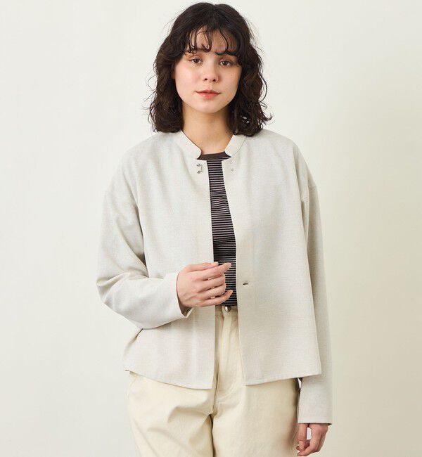 MACKINTOSH PHILOSOPHY「GREY LABEL ドライタッチオックス スタンドカラージャケット」|ブルゾン・スタジャン|ベージュ