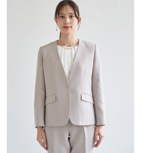 IKKA LOUNGE「【洗濯機で洗える／セットアップ対応】ウォッシャブルVネックジャケット」|その他|