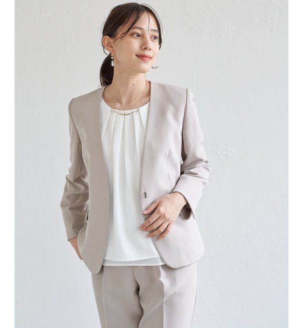 IKKA LOUNGE「【洗濯機で洗える／セットアップ対応】ウォッシャブルVネックジャケット」|その他|