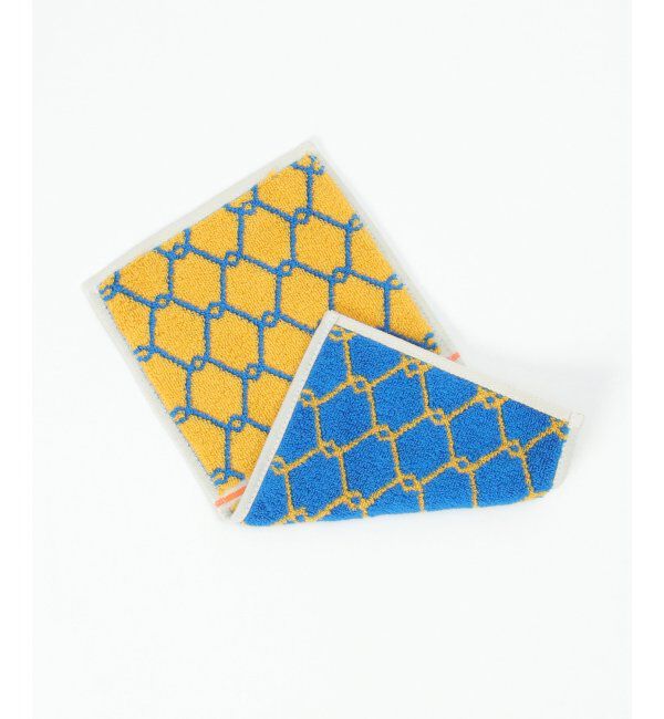 Lbc with Life「Otta オッタ フェンス柄2つ折りハンカチ」|タオル|イエロー