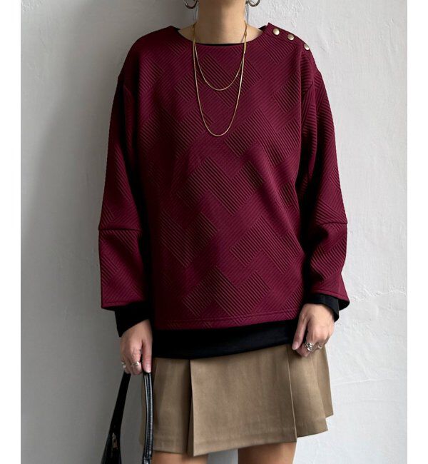 Lbc with Life「幾何学ジャカード袖パフプルオーバー」|その他|