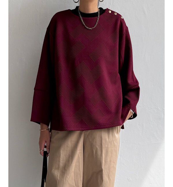 Lbc with Life「幾何学ジャカード袖パフプルオーバー」|その他|