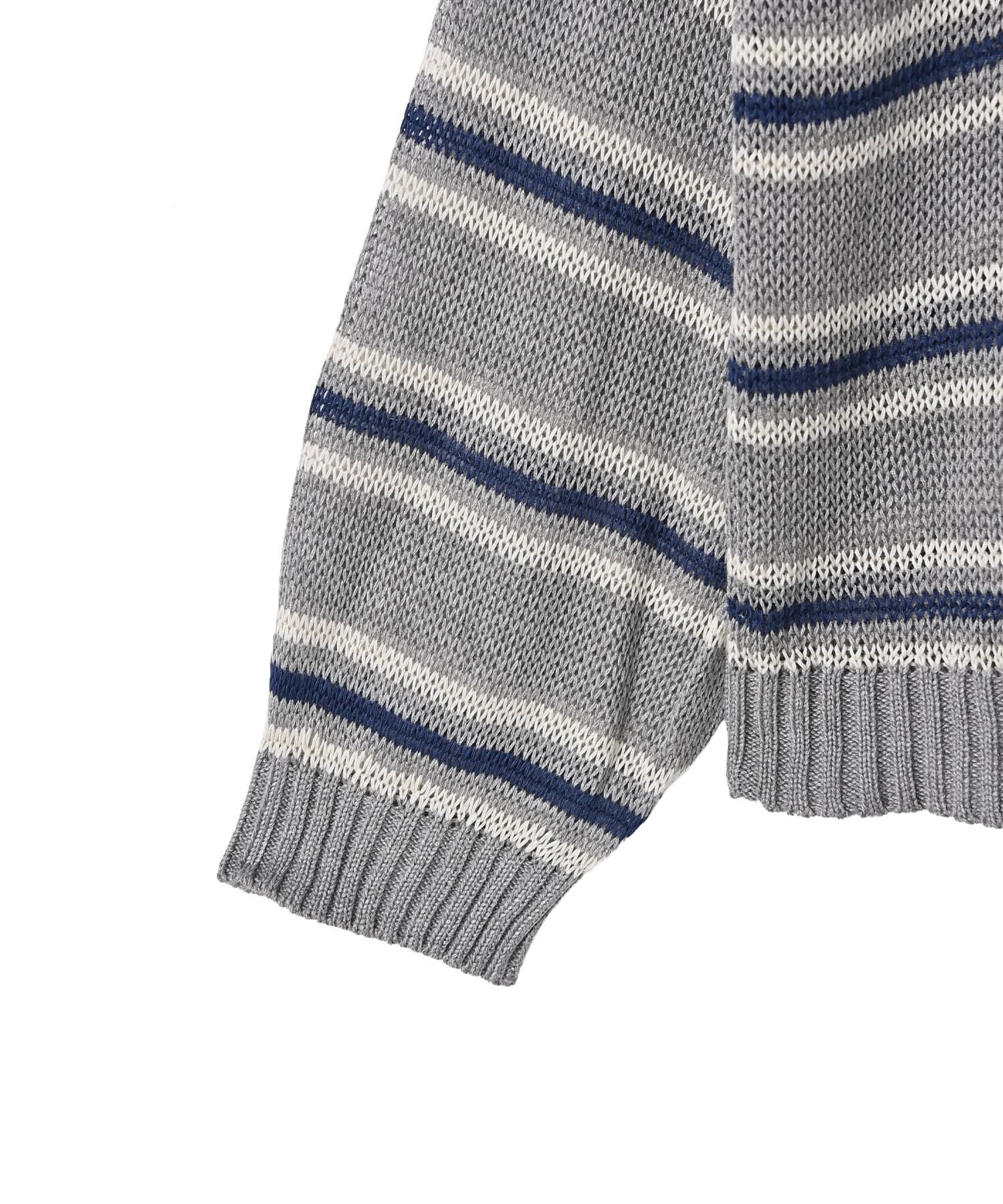 STYLE DELI「【BLK001】綿タッチボーダークルーネックプルオーバー」|Tシャツ・カットソー|