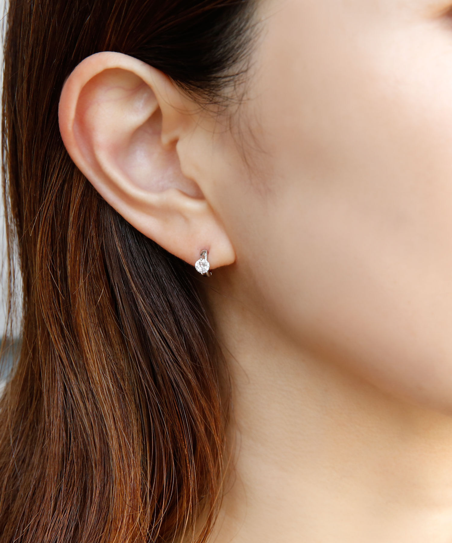 colleca la「1粒ストーンのワンタッチミニフープピアス」|ピアス|