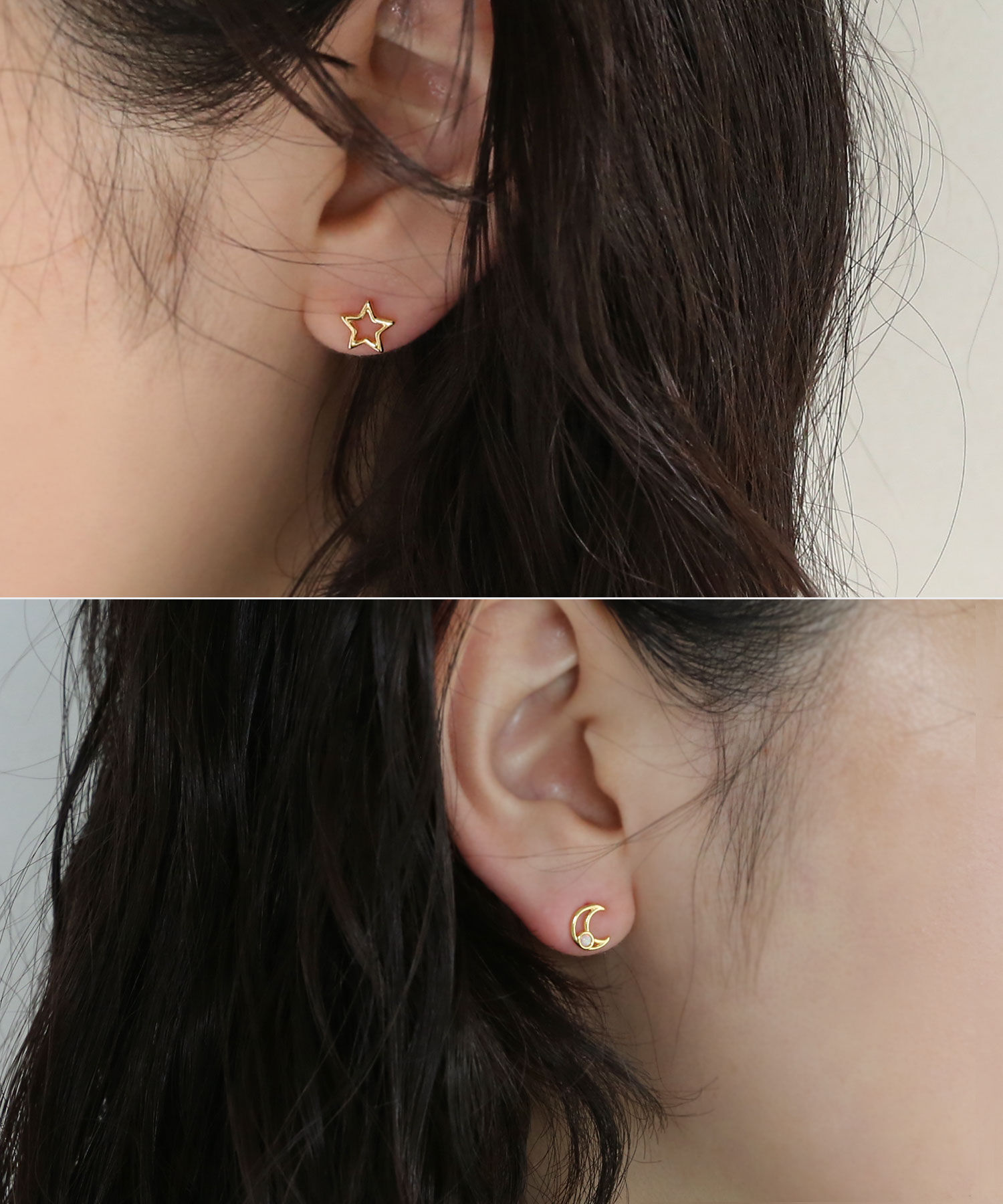 colleca la「[silver925]月と星のピアス〈金属アレルギー対応〉」|ピアス|ゴールド