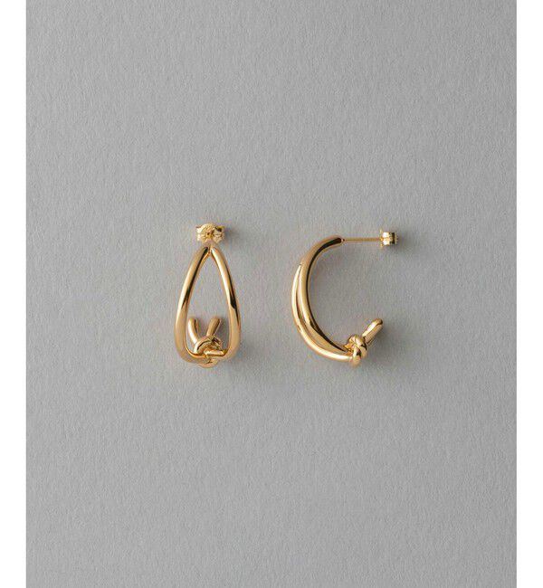 ete「ノット ピアス」|ピアス|イエローゴールド
