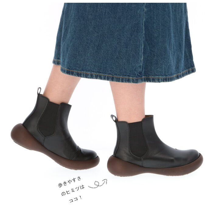 BACKYARD FAMILY「ショートブーツ レディース ぺたんこ 定番 サイドゴア ブーツ ショート ローヒール」|ショートブーツ|