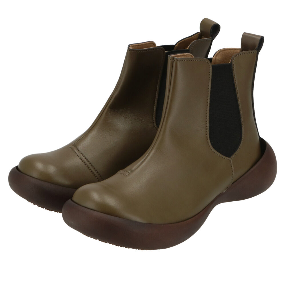 BACKYARD FAMILY「ショートブーツ レディース ぺたんこ 定番 サイドゴア ブーツ ショート ローヒール」|ショートブーツ|グレー1