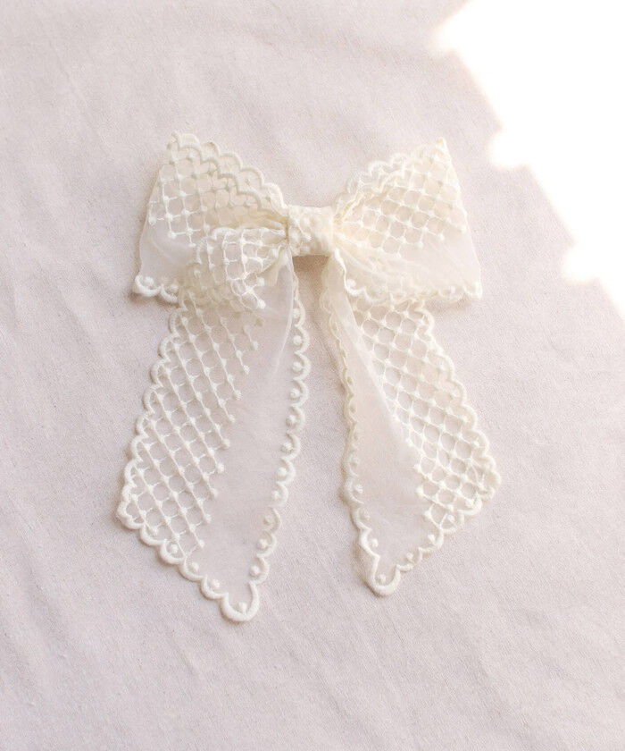 BACKYARD FAMILY「Rora バレッタ キッズ 通販 ミルフルル 髪飾り ヘアクリップ 髪留め リボン 大きめ レース」|その他|