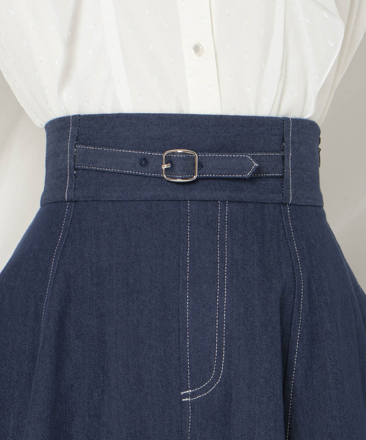 WILLSELECTION「ベルトデザインフレアデニムスカート」|スカート|