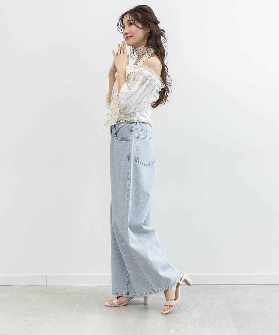  「ゴールドピースヒールストラップサンダル」|サンダル|