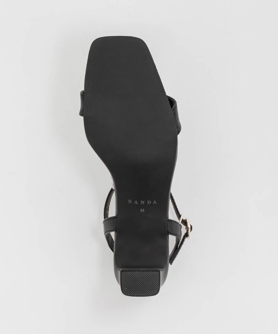  「ゴールドピースヒールストラップサンダル」|サンダル|