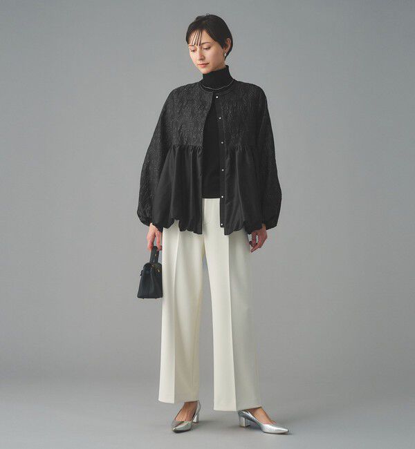 UNITED ARROWS「GISHA 2トーン ジャガード ジャケット」|ノーカラージャケット|